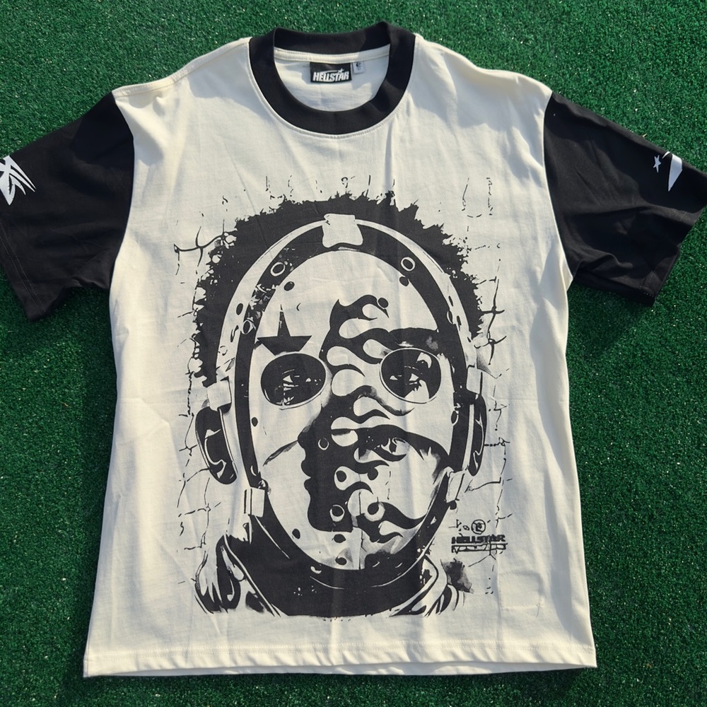 Mishka Black and White Graphic Casual Button Down Shirt